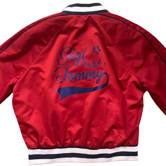 NWT Gigi Hadid x Tommy Hilfiger Red Bomber Jacket - Picture 3 of 5